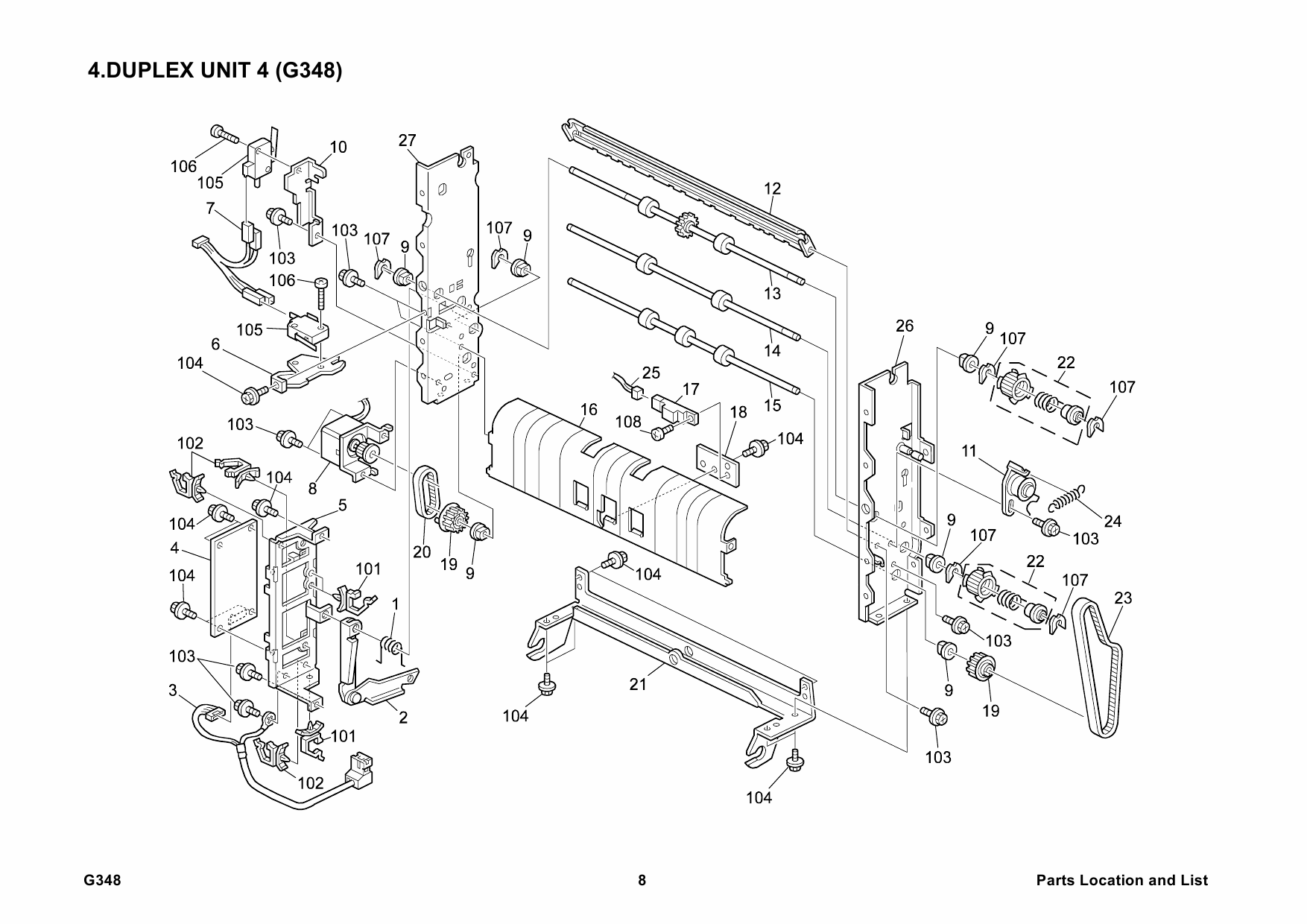 RICOH Options G348 DUPLEX-UNIT-TYPE-7000 Parts Catalog PDF download-5